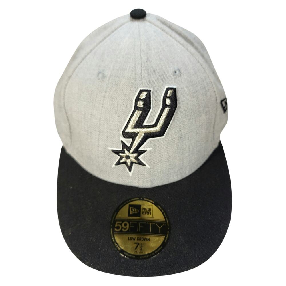 New Era San Antonio Spurs Hat 59Fifty Fitted Cap Low Crown Basketball Sz 7 1/2